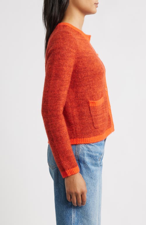 Margaret O'leary Coco Cashmere & Silk Cardigan In Orange