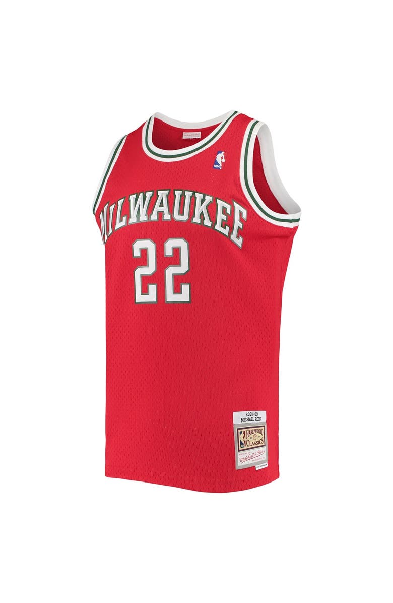 Mitchell & Ness Men's Mitchell & Ness Michael Redd Red Milwaukee Bucks 2008-09 Hardwood Classics Swingman Jersey, Alternate, color, 