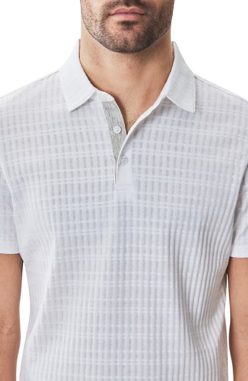 Robert Barakett Collins Stripe Johnny Collar Polo In White
