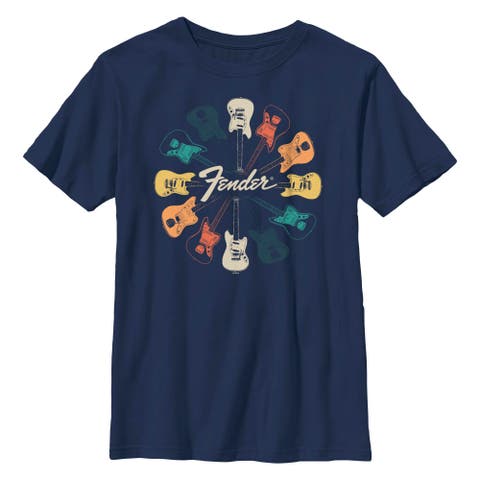 Boys' Colorful Kaleidoscope Guitars Short Sleeve Graphic T-shirt