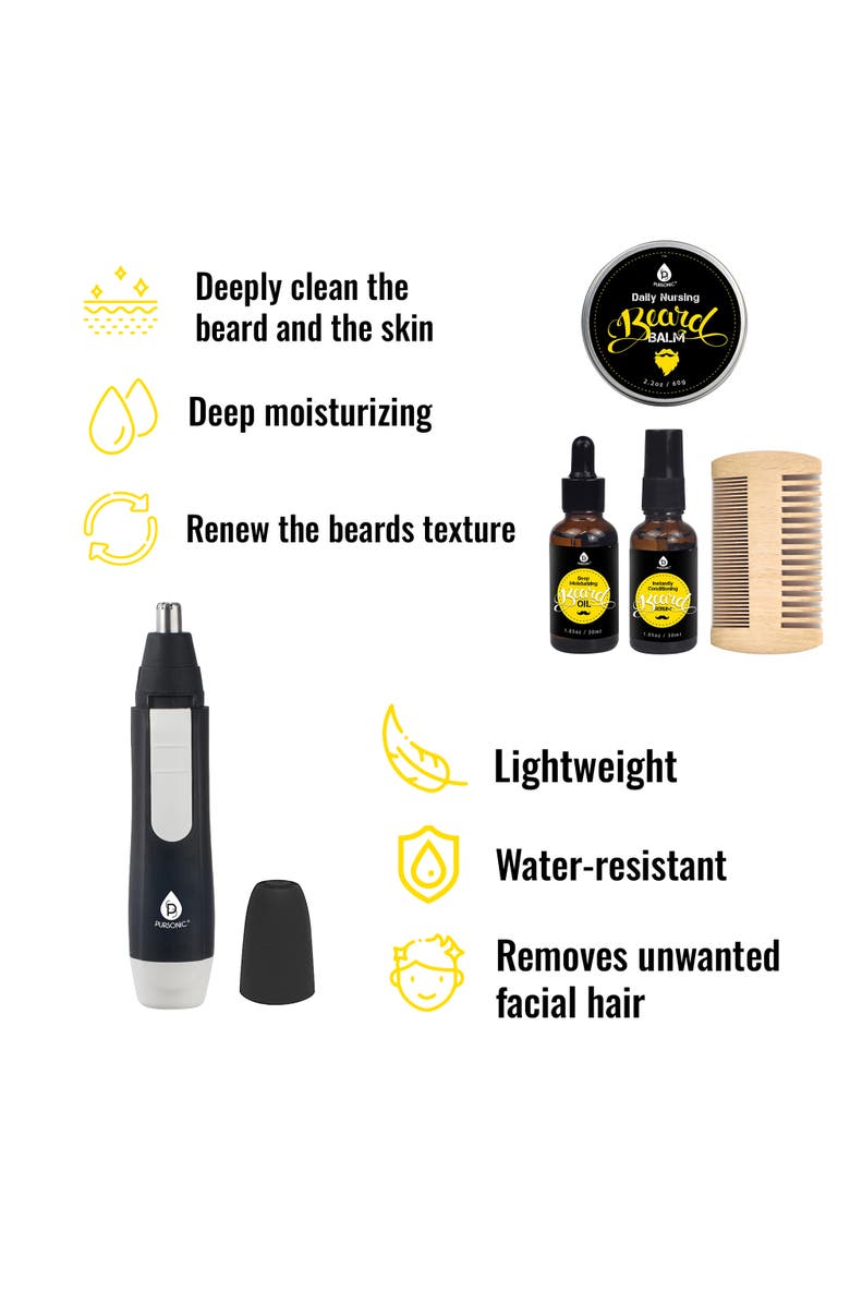 PURSONIC Ultimate Beard Care Kit Grooming Essentials for a Perfect Beard., Alternate, color, Multicolor