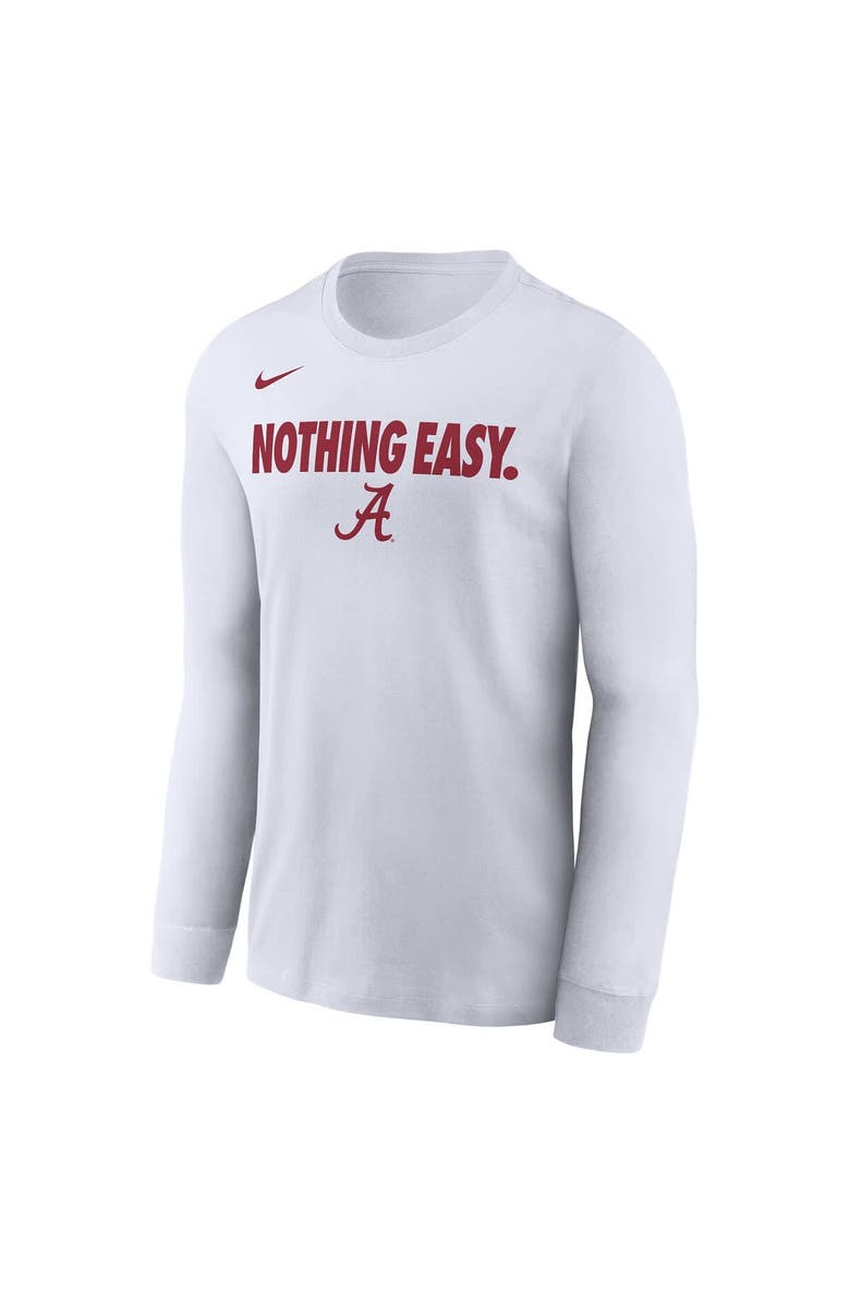 Nike Men's Nike White Alabama Crimson Tide 2025 On-Court Bench Long Sleeve T-Shirt, Alternate, color,