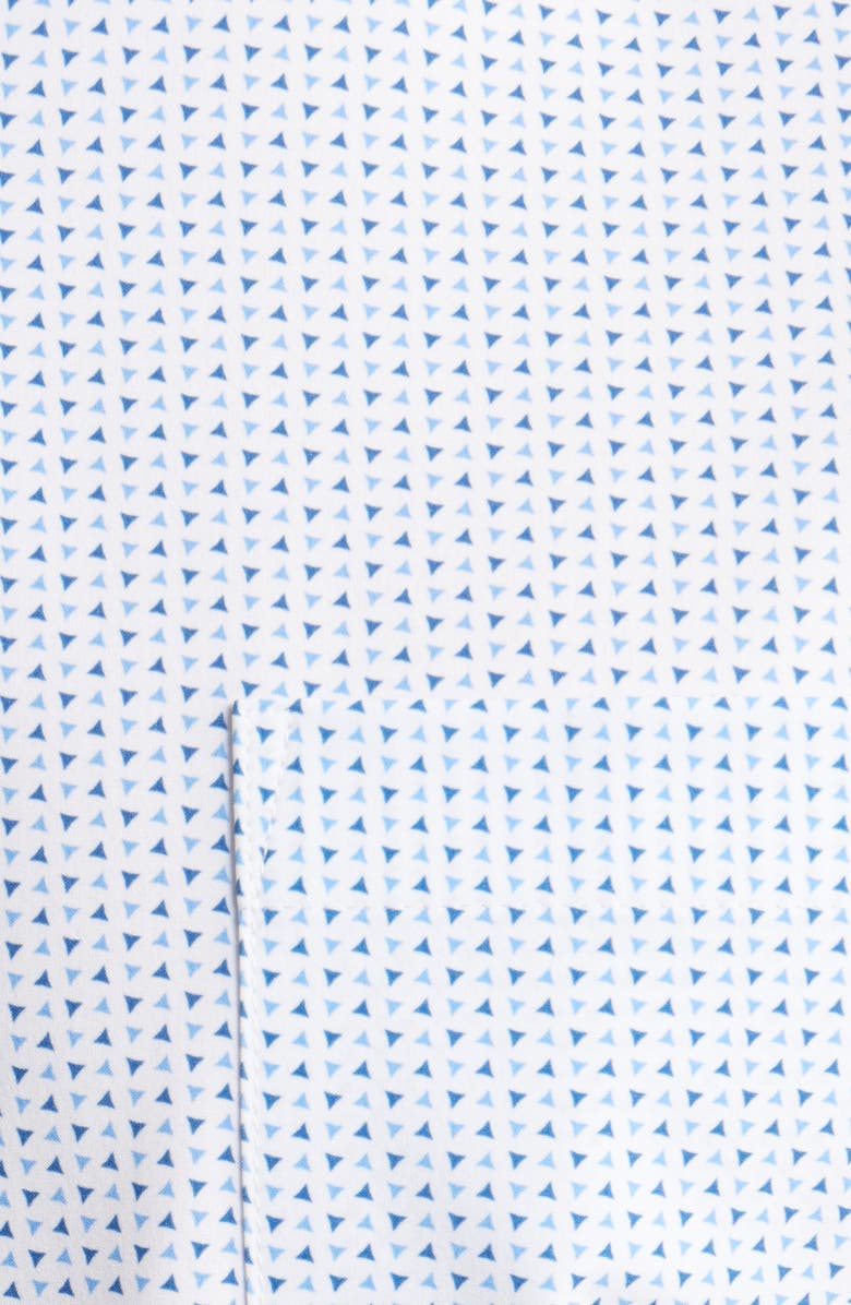 Mizzen+Main Leeward Trim Fit Neat Short Sleeve Button-Up Shirt, Alternate, color, White Geo