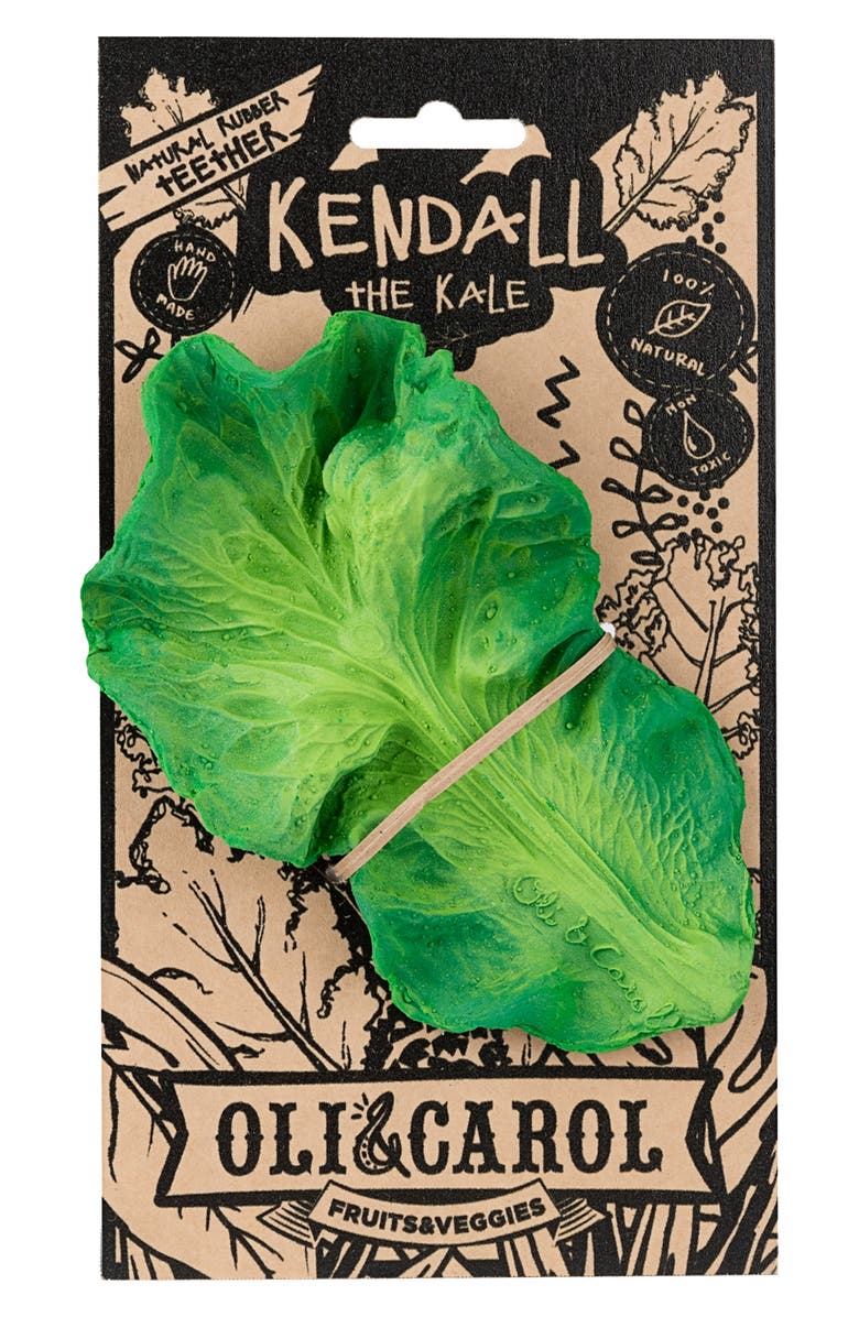 Oli&Carol Oli and Carol Kendall the Kale Teething Toy, Alternate, color,
