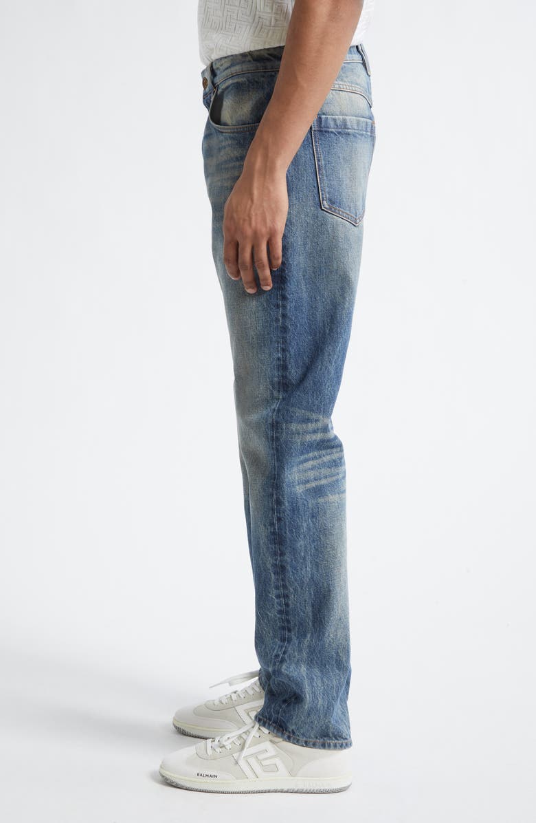 Balmain Slim Straight Leg Jeans, Alternate, color, 6Aw Blue