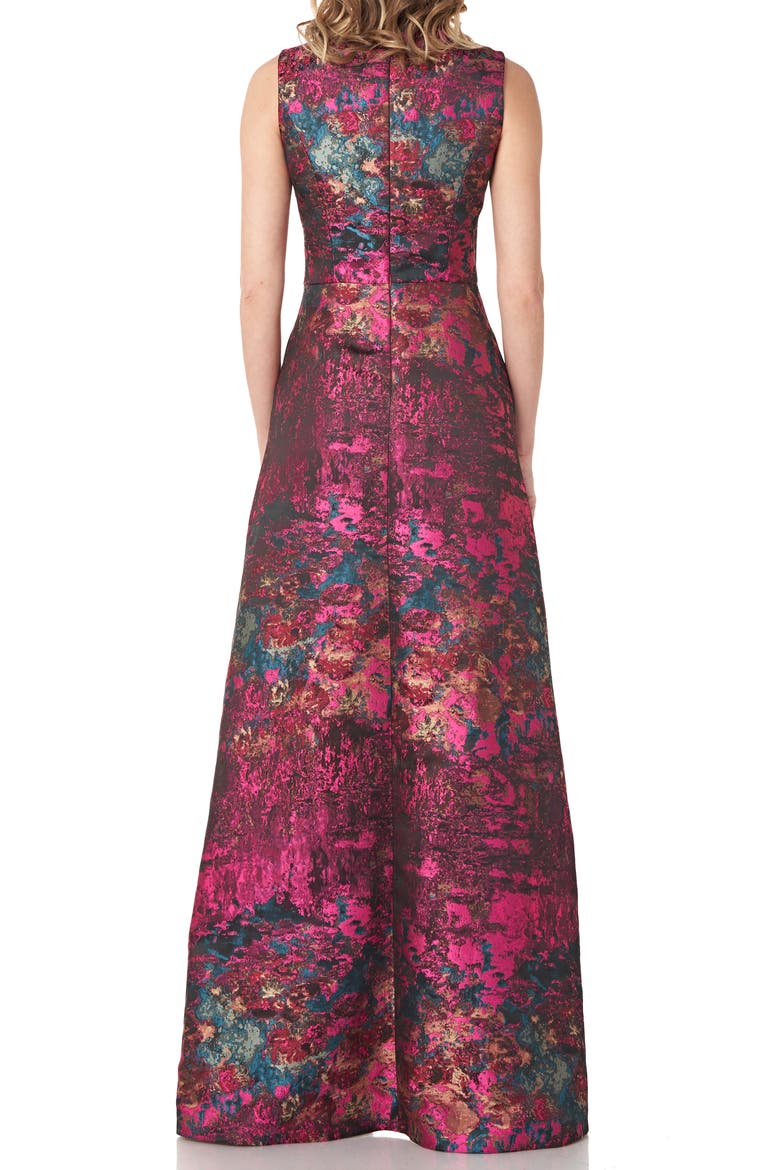 Kelsey Abstract Jaquard Maxi Romper, Alternate, color, MAGENTA MULTI