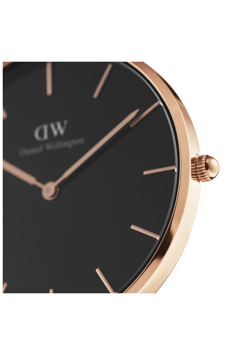 Petite Ashfield Mesh Strap Watch, 36mm, Alternate, color, ROSE GOLD/BLACK