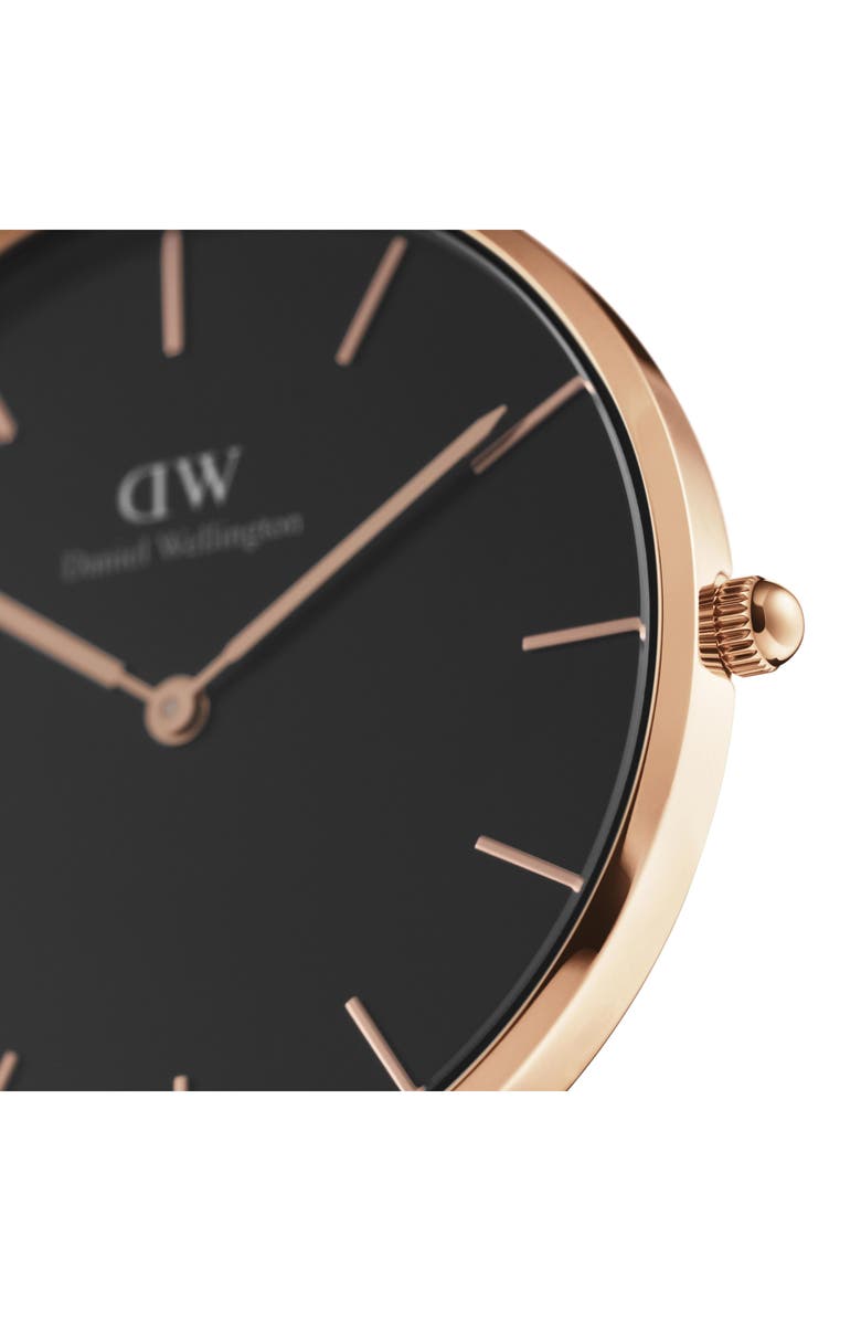 Daniel Wellington Petite Ashfield Mesh Strap Watch, 36mm, Alternate, color, Rose Gold/Black