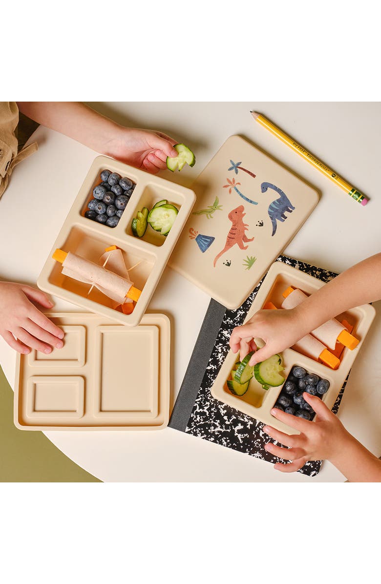 Austin Baby Co Silicone Mini  Bento Box, Alternate, color, Dinosaur Warm Cream
