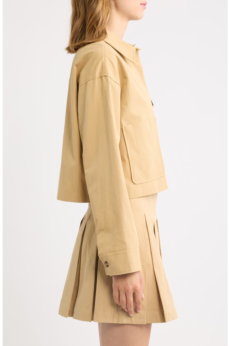 Mattie Crop Trucker Jacket, Alternate, color, TAUPE