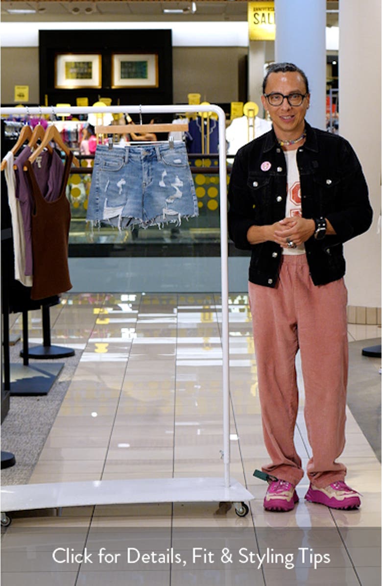 Emma Distressed Cutoff Denim Shorts, sales video thumbnail