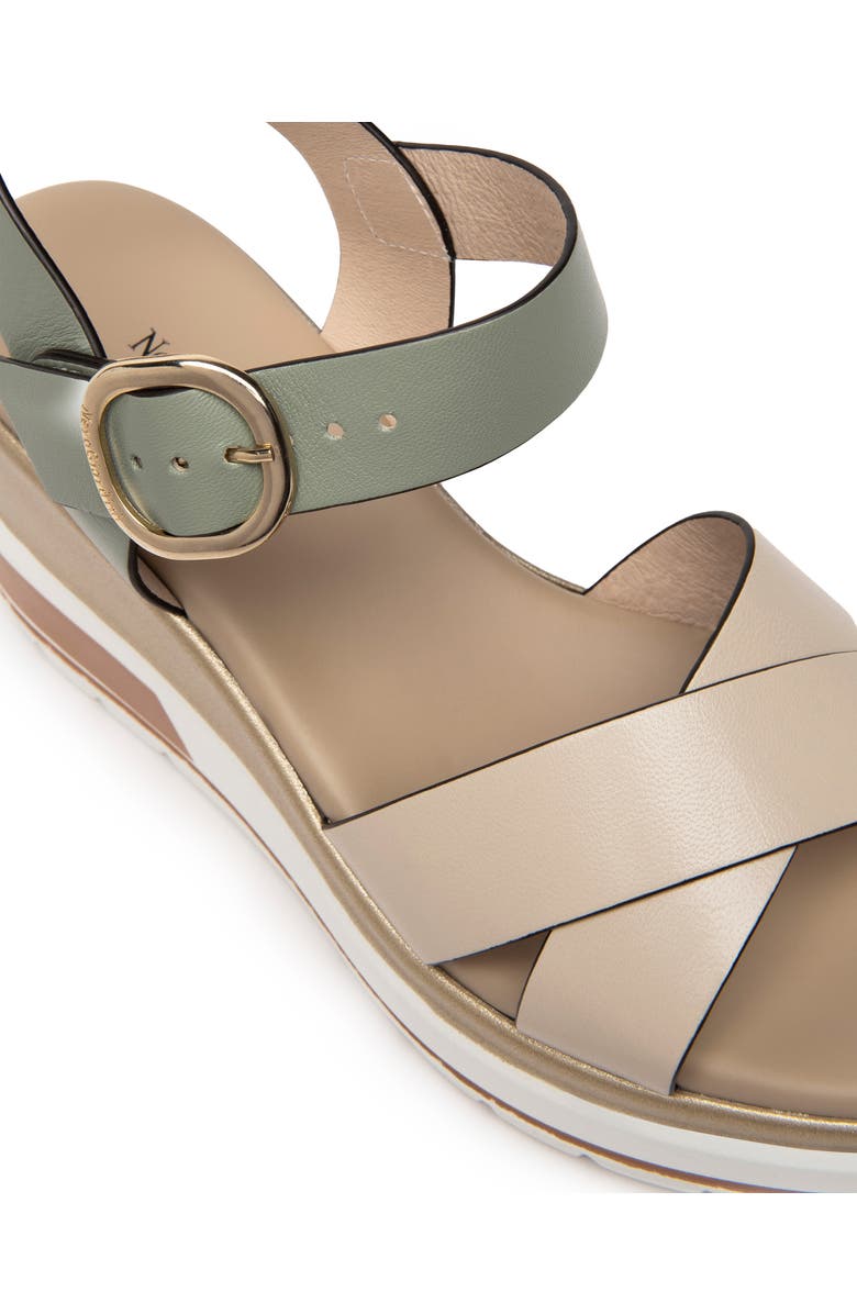 NeroGiardini Platform Wedge Sandal, Alternate, color, Ivory / Sage