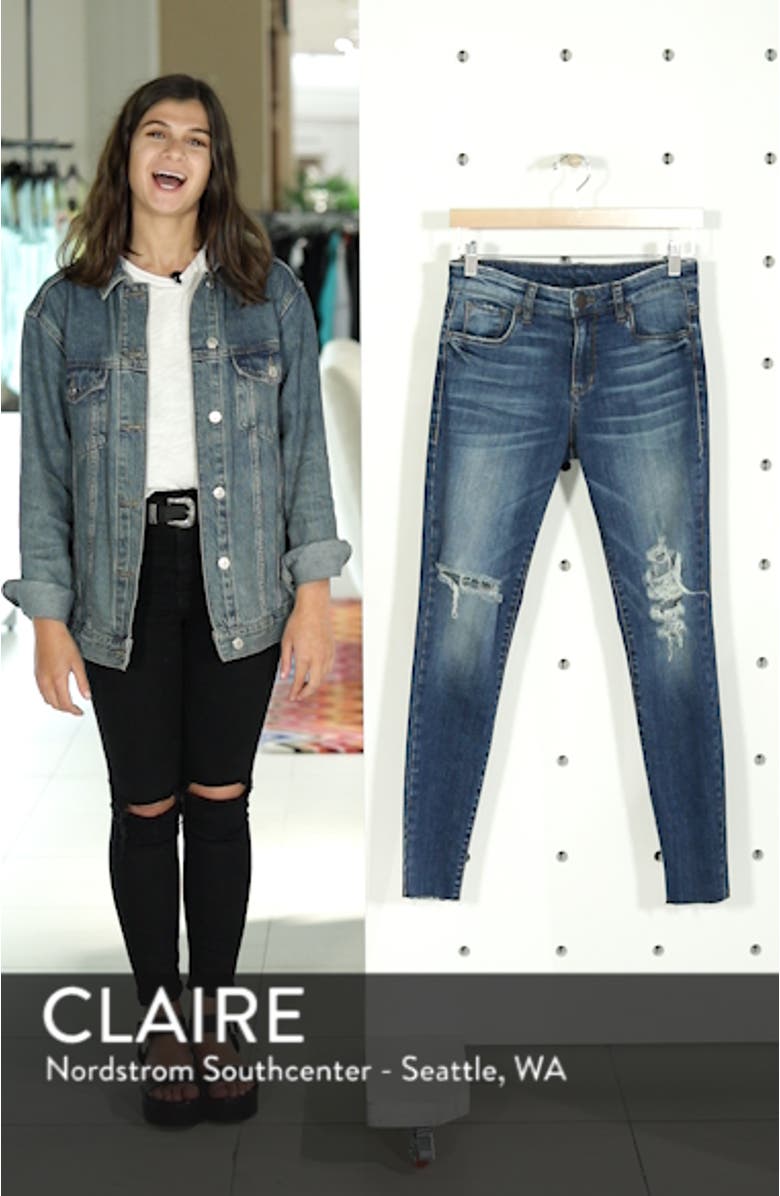 Emma Raw Hem Ankle Skinny Jeans, sales video thumbnail