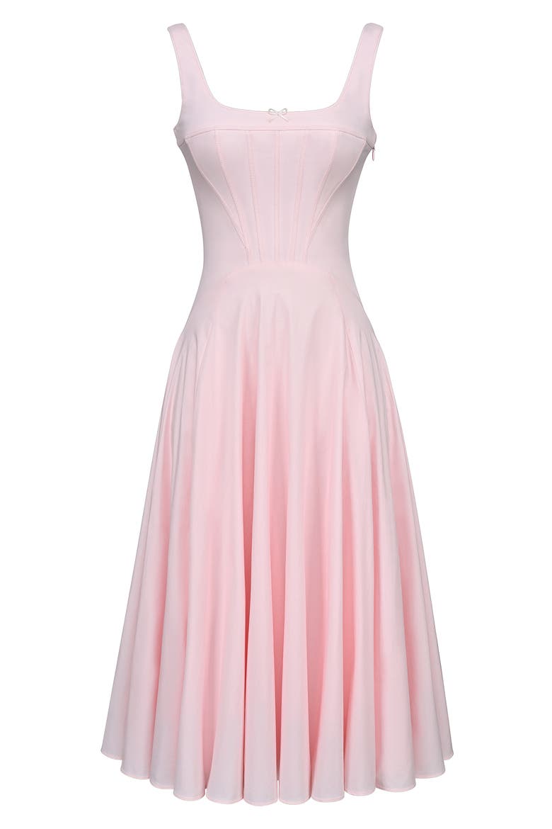 Jaime Lace Back Sleeveless Midi Dress, Alternate, color, PINK