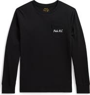 Polo Ralph Lauren Kids' Polo Bear Cotton Long Sleeve Pocket T-Shirt