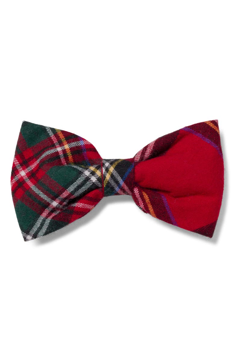 Petite Plume Imperial Tartan Dog Bow Tie, Main, color, Red