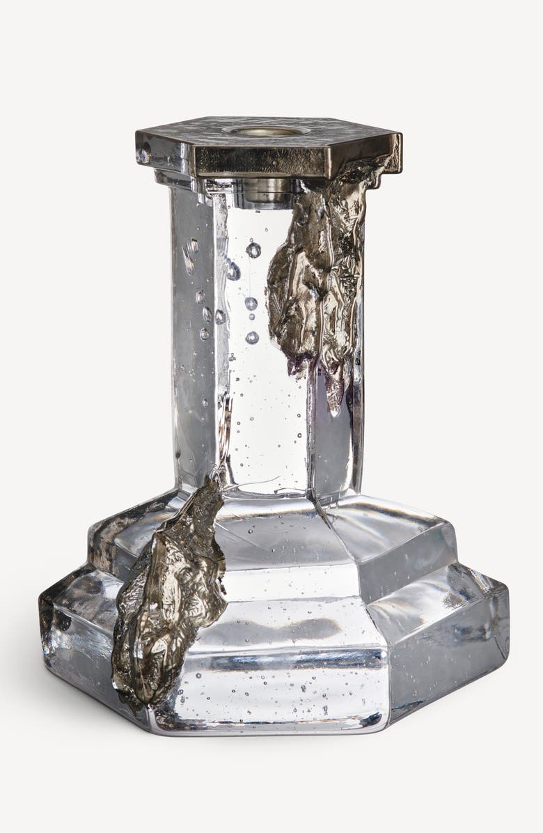 Kosta Boda Rocky Large Baroque Candlestick, Alternate, color, Gray