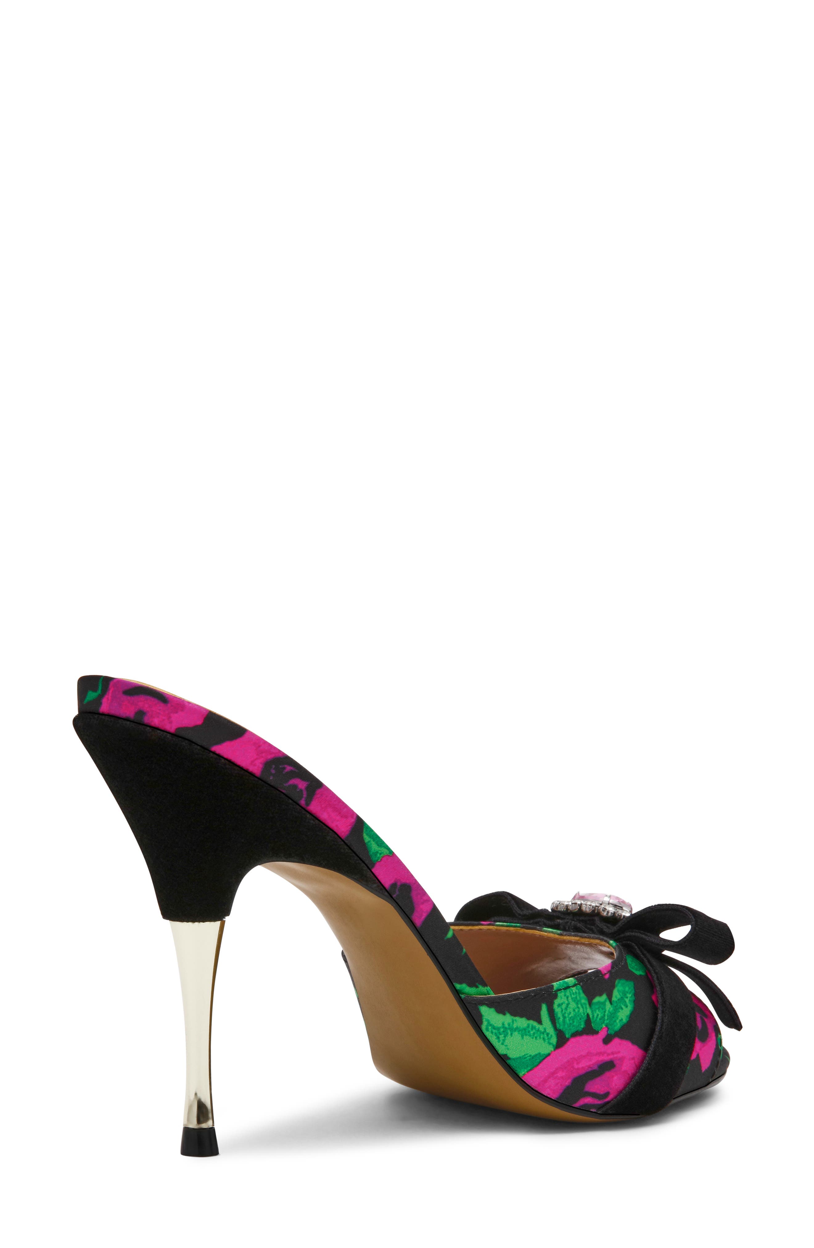 Honey Bow Slide Sandal, Alternate, color, PINK/ GREEN FLORAL