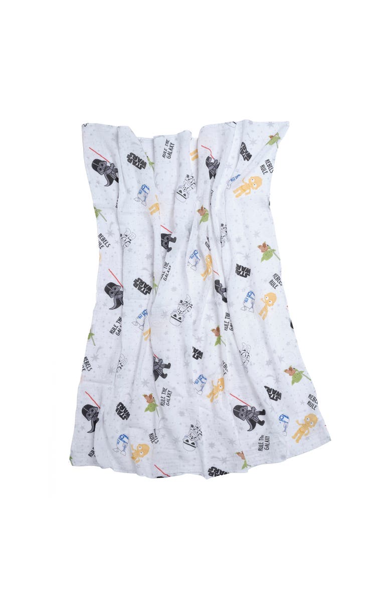 Lambs & Ivy Star Wars 2-Pack Cotton Muslin Newborn Baby Swaddle Blankets, Alternate, color, Multicolor