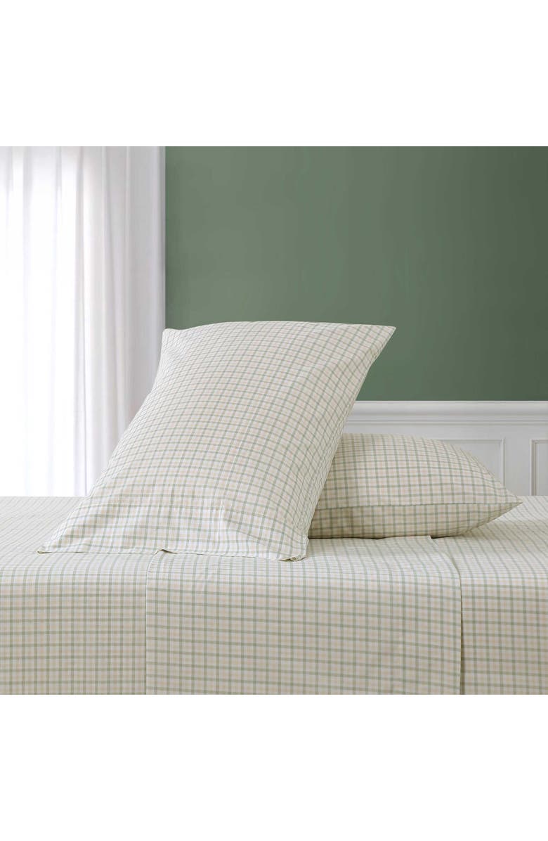 Nautica Calm Seas Cotton Percale Sheet Set, Alternate, color, Beige/ Green Check