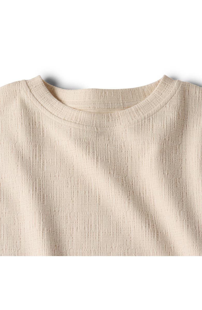 UGG<sup>®</sup> Hayvie Ladder Stitch Drop Shoulder Stretch Cotton Blend Pajama Top, Alternate, color, Cream