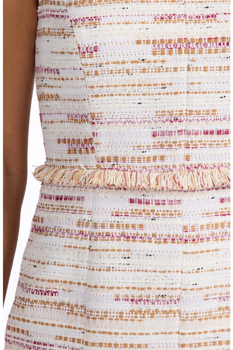 Curona Sleeveless Sheath Dress in Modern Tweed, Alternate, color, Chai