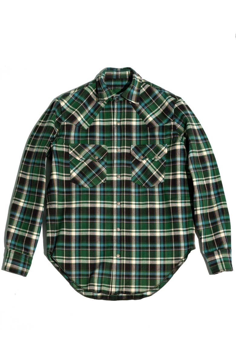 Fortela Tartan Flannel Shirt, Main, color, Green