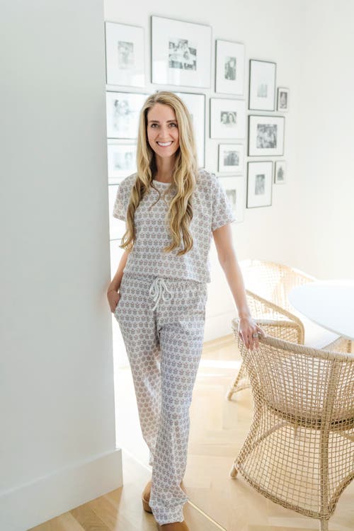 Lila And Hayes Pajama Pant Set In White