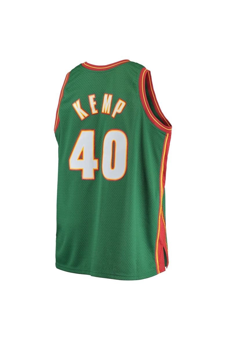 Men's Mitchell & Ness Shawn Kemp Green Seattle SuperSonics 1995/96 Big & Tall Hardwood Classics Swingman Jersey, Alternate, color, Green
