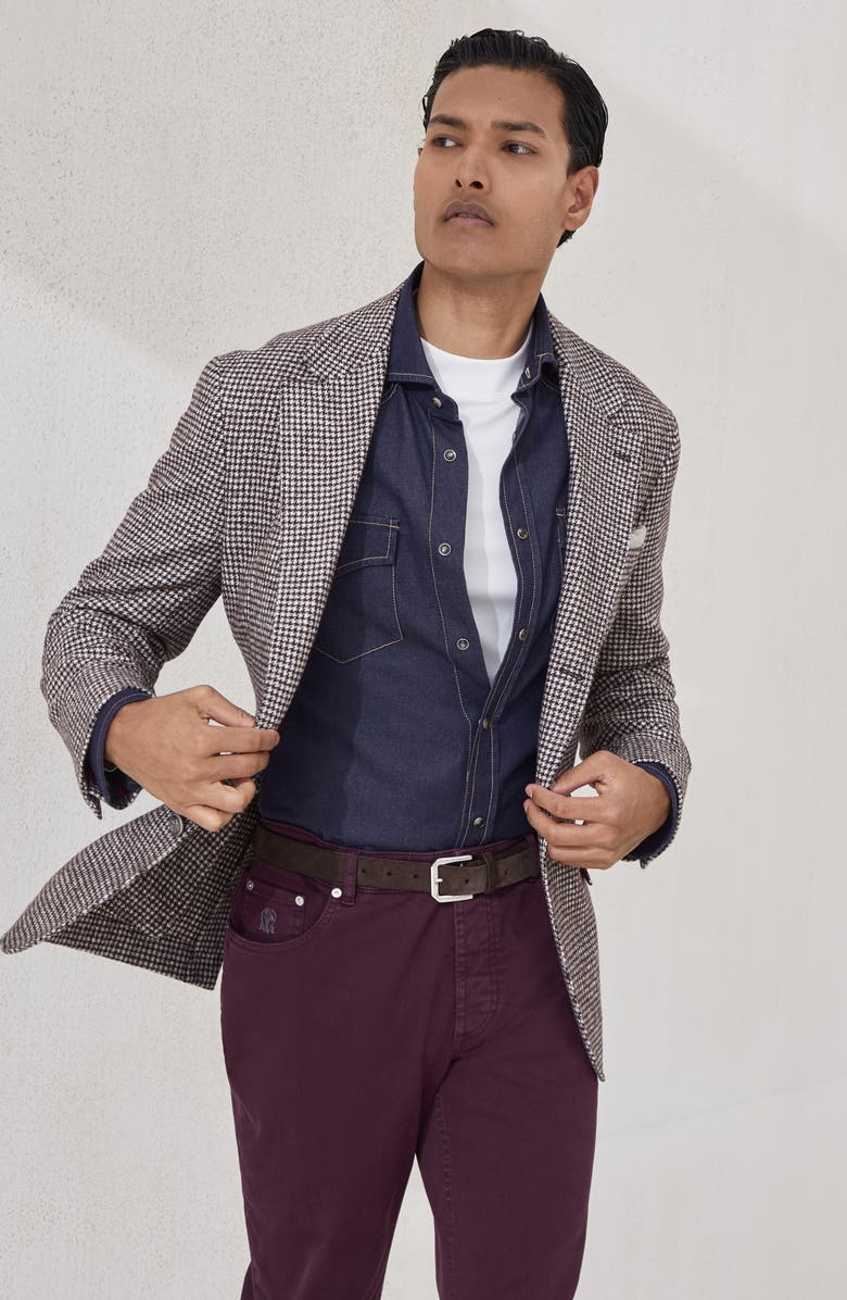 Brunello Cucinelli Shirt with snaps, Alternate, color, Dark Denim