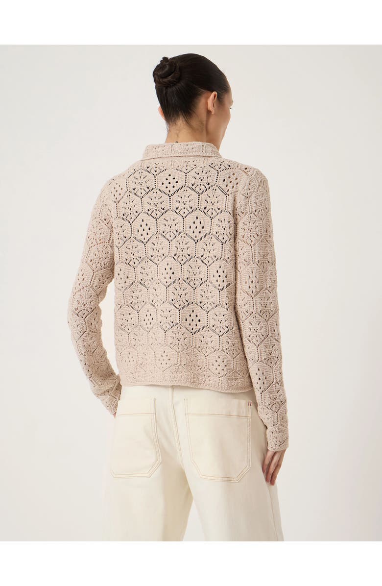 Hush Crochet Cotton Long Sleeve Cardigan, Alternate, color, Ecru White