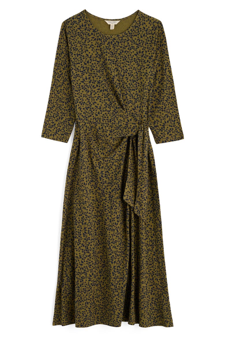 Fettling Jersey Midi Dress, Alternate, color, BERRY BRANCHES BRIGHT OLIVE