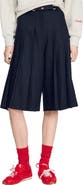 SANDRO Long pleated wool shorts