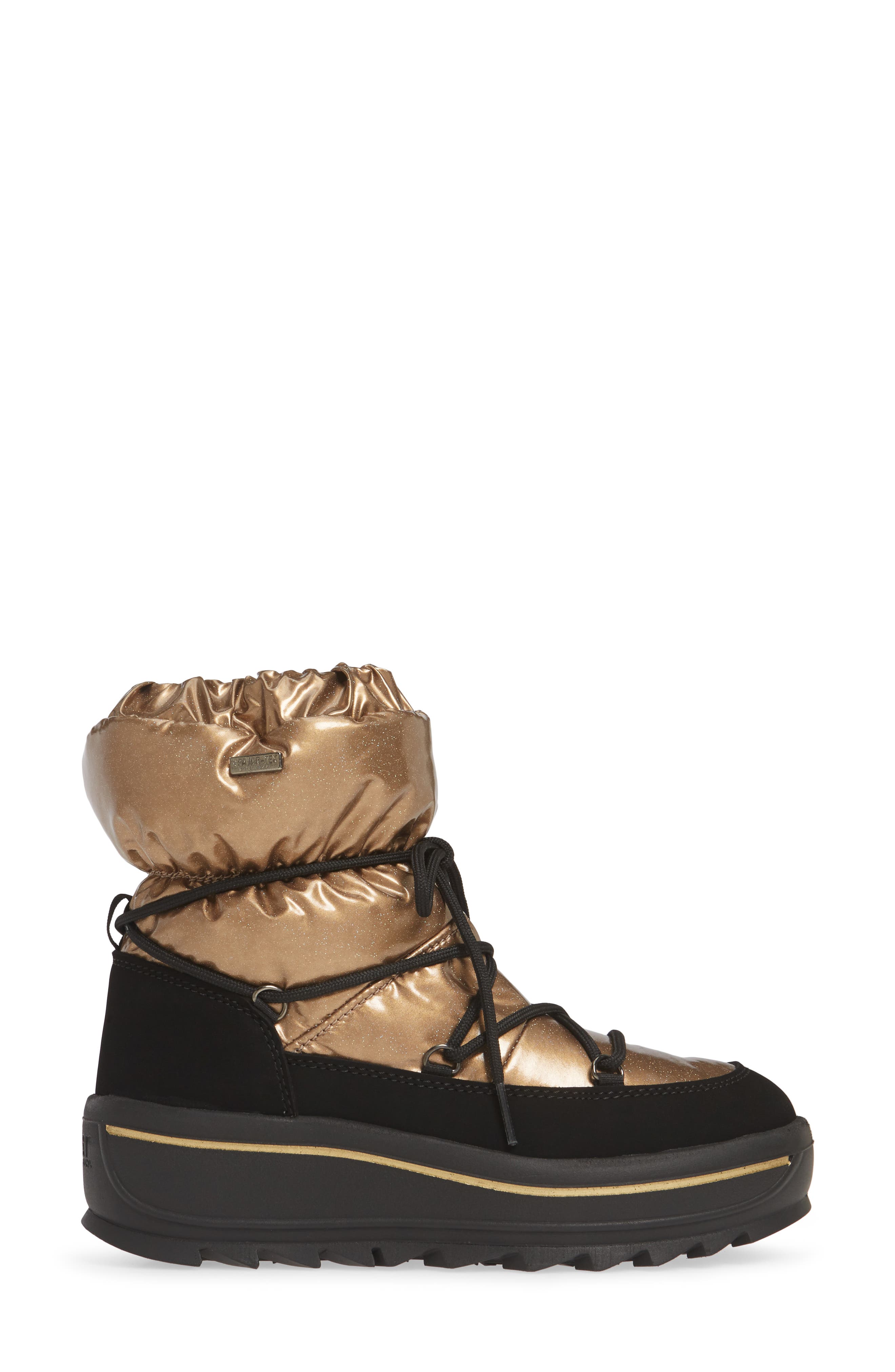 Taya Crystal Waterproof Sneaker Boot, Alternate, color, GOLD