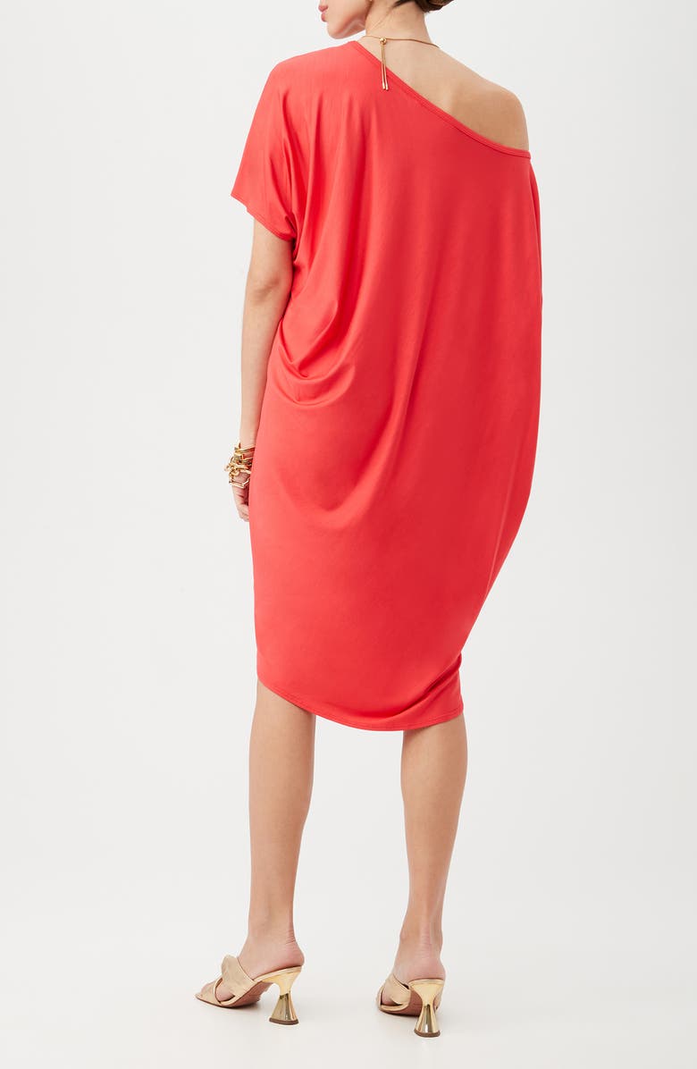 Trina Turk Radiant One-Shoulder Asymmetric Shift Dress, Alternate, color, Moroccan Sunset