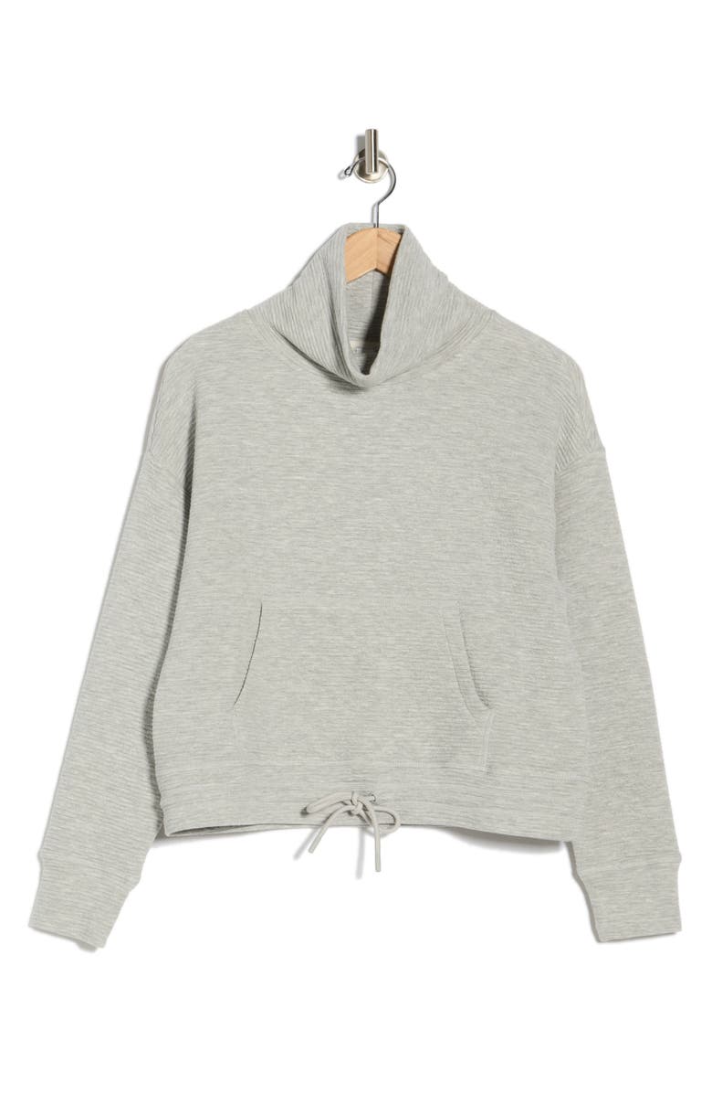 90 DEGREE BY REFLEX Eva Ottoman Cotton Blend Sweatshirt, Main, color, Heather Grey