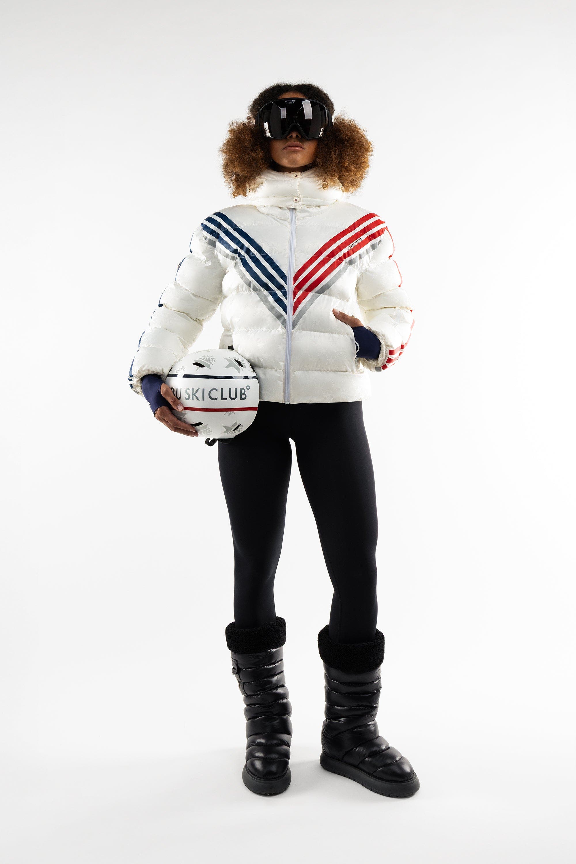 Malibu Ski Club Monogram Mountains Jacket in White 