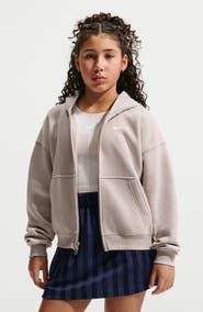 Nike Kids' Studio Oversized Full Zip Fleece Hoodie