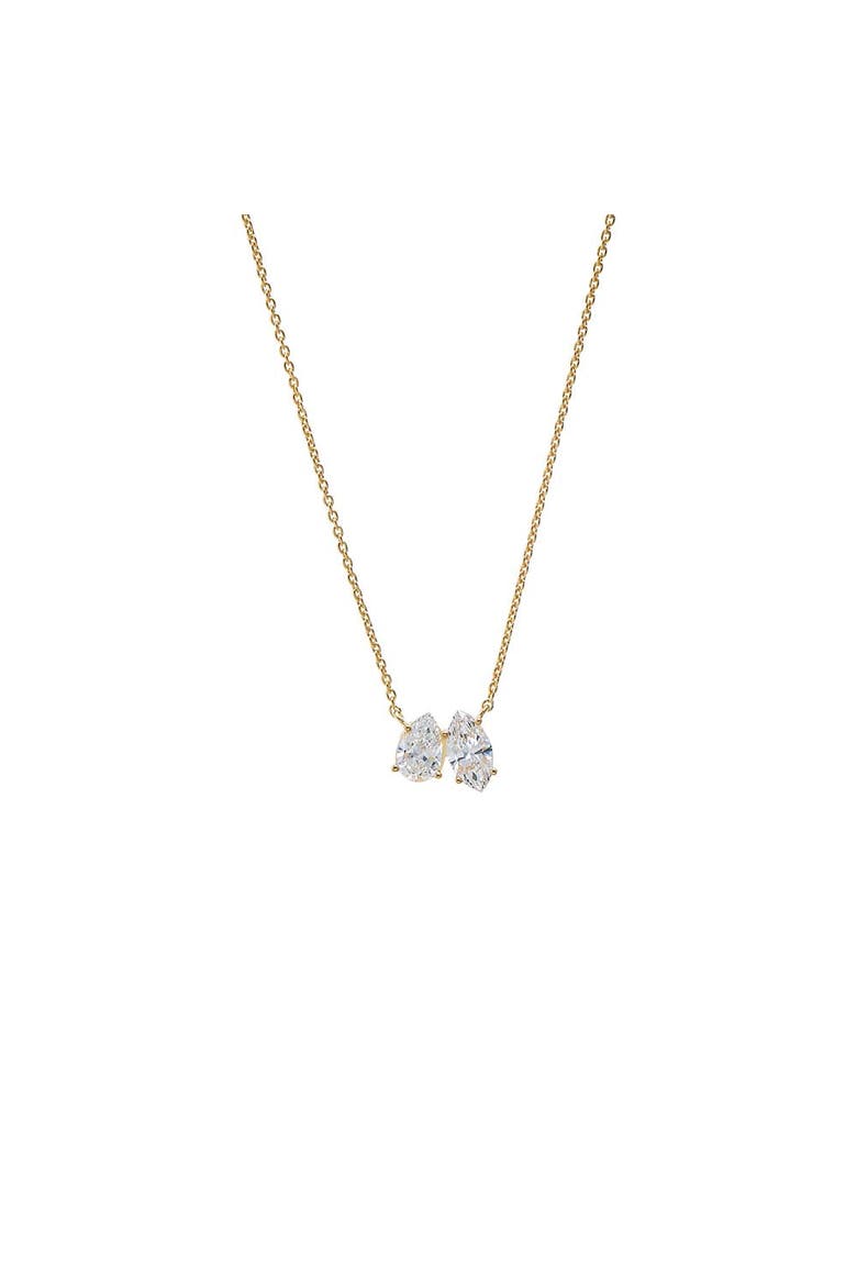 Lab Grown Diamond Marquise X Pear Necklace, Main, color, Gold