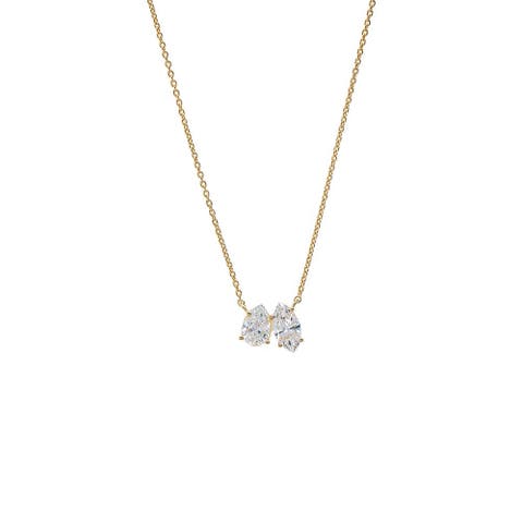 Lab Grown Diamond Marquise X Pear Necklace