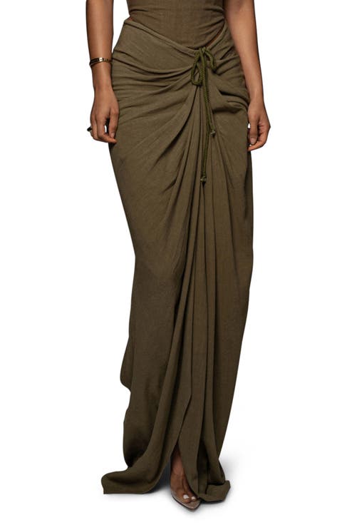 Noelia Linen Slit Skirt