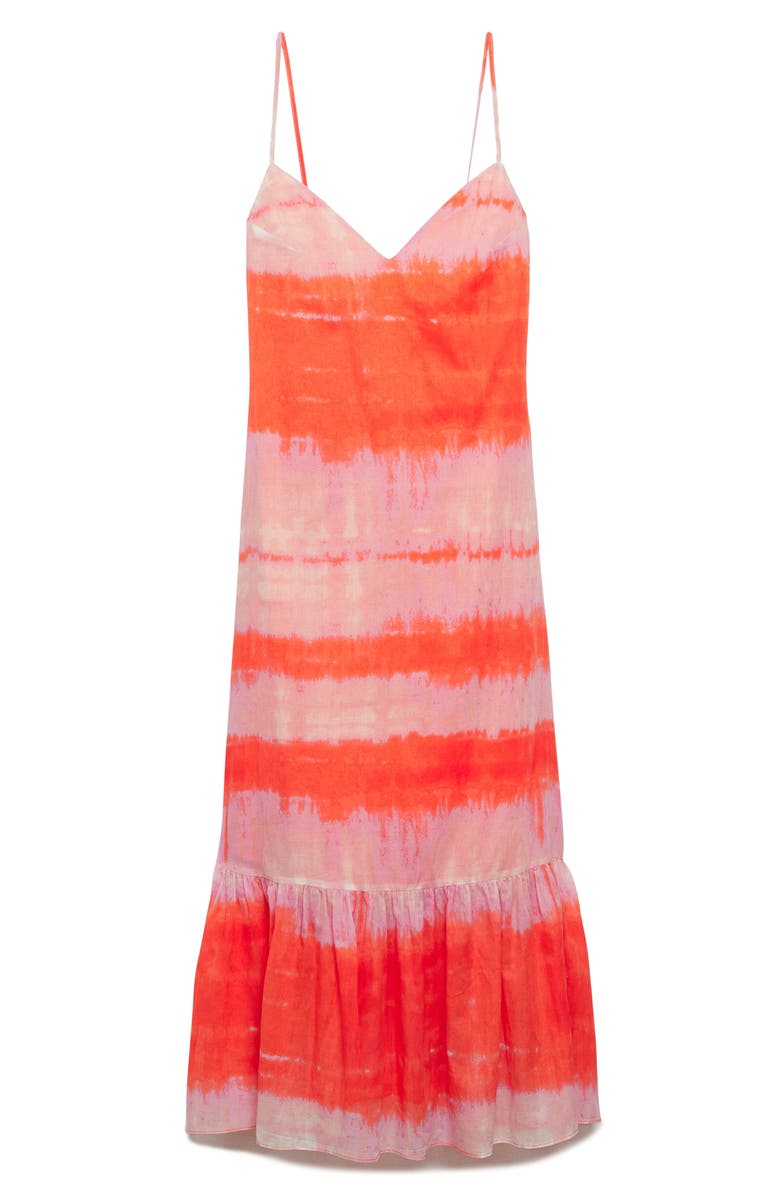 MANGO Print Ruffle Hem Sleeveless Maxi Dress, Alternate, color,