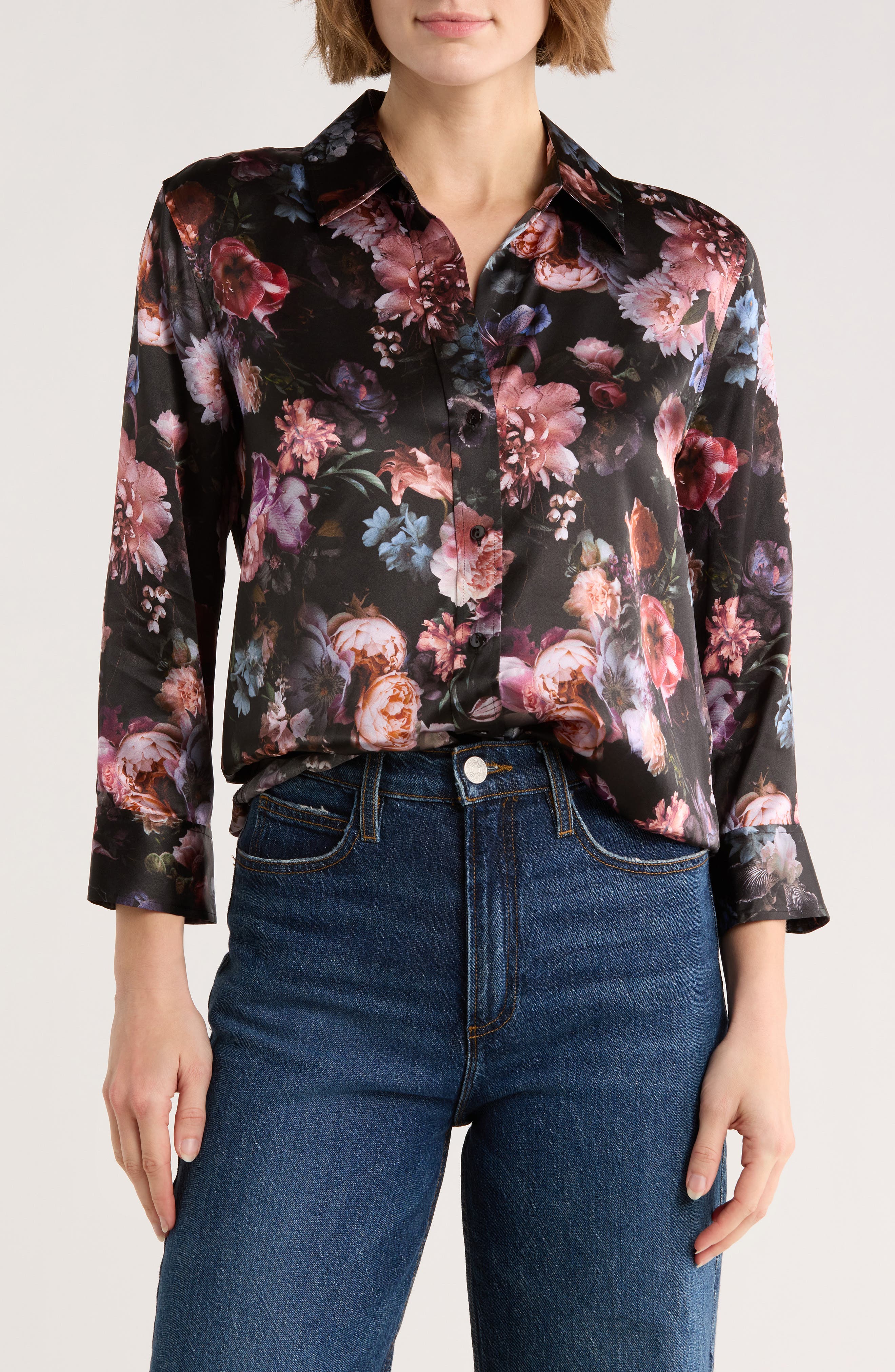 L'AGENCE Dani Print Silk Shirt