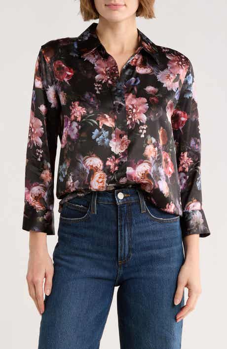 L'AGENCE Dani Print Silk Shirt