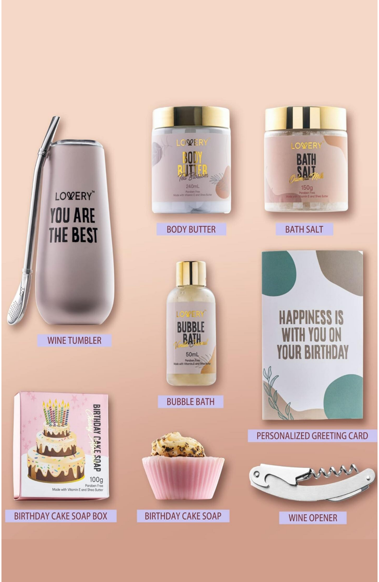 Lovery Wine Tumbler Birthday Gifts Set, Alternate, color, Pink, Green, Gold