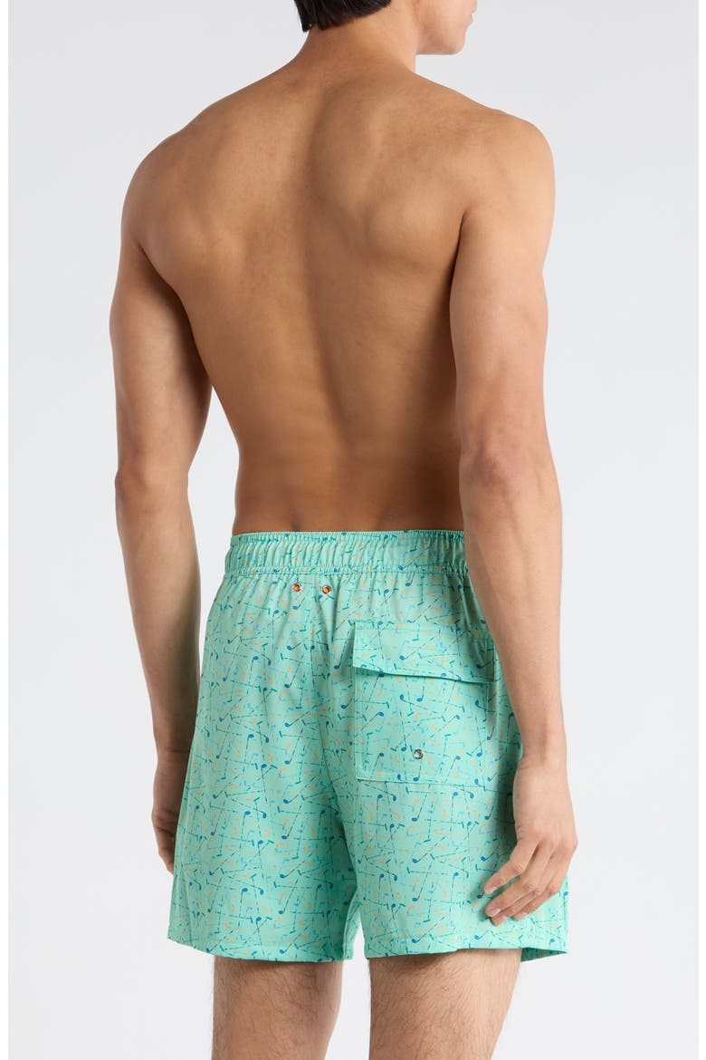 Martini Tower Swim Shorts, Alternate, color, AQUA