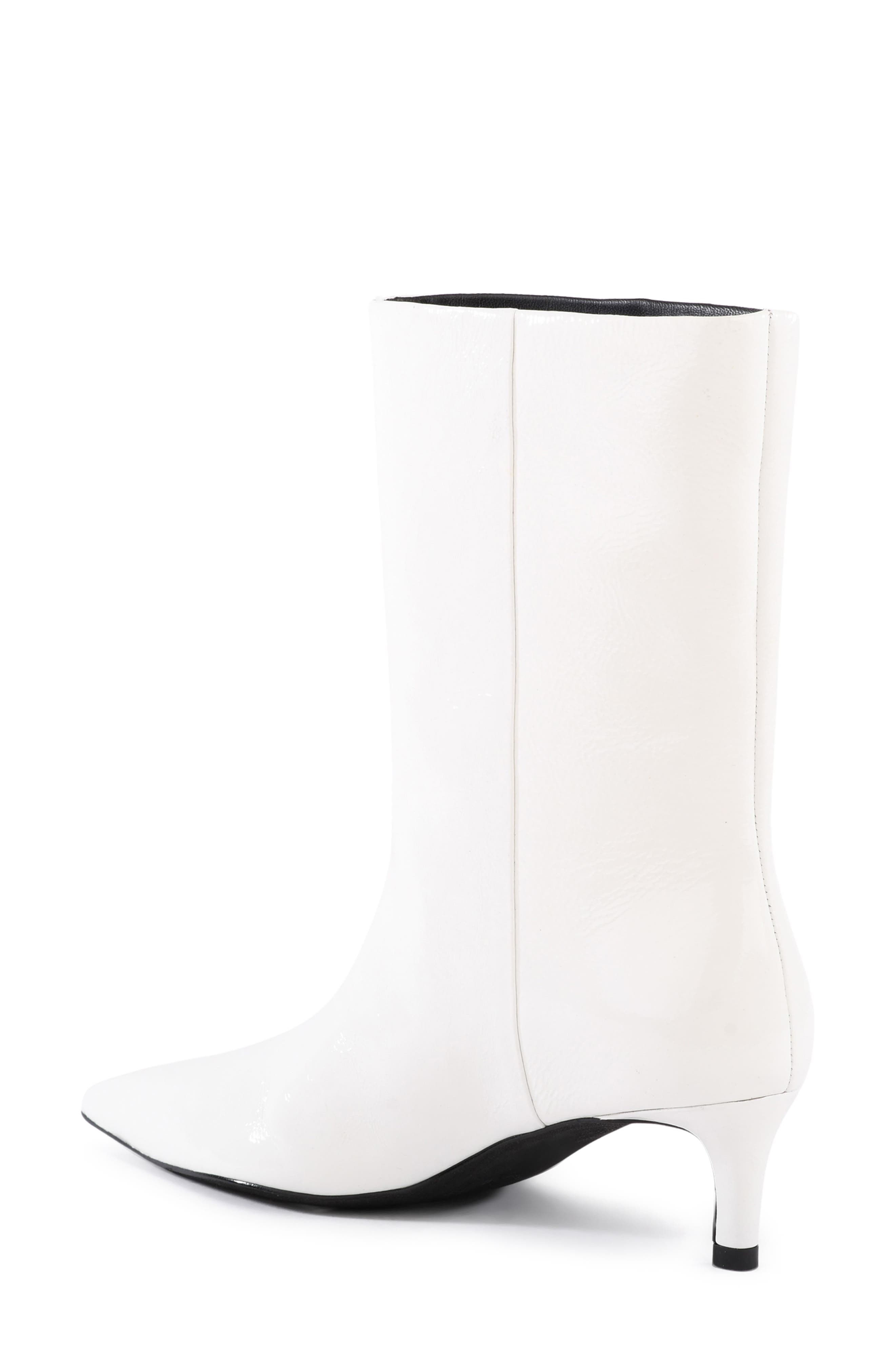 Seychelles Game Changer Pointed Toe Kitten Heel Boot, Alternate, color, White Leather