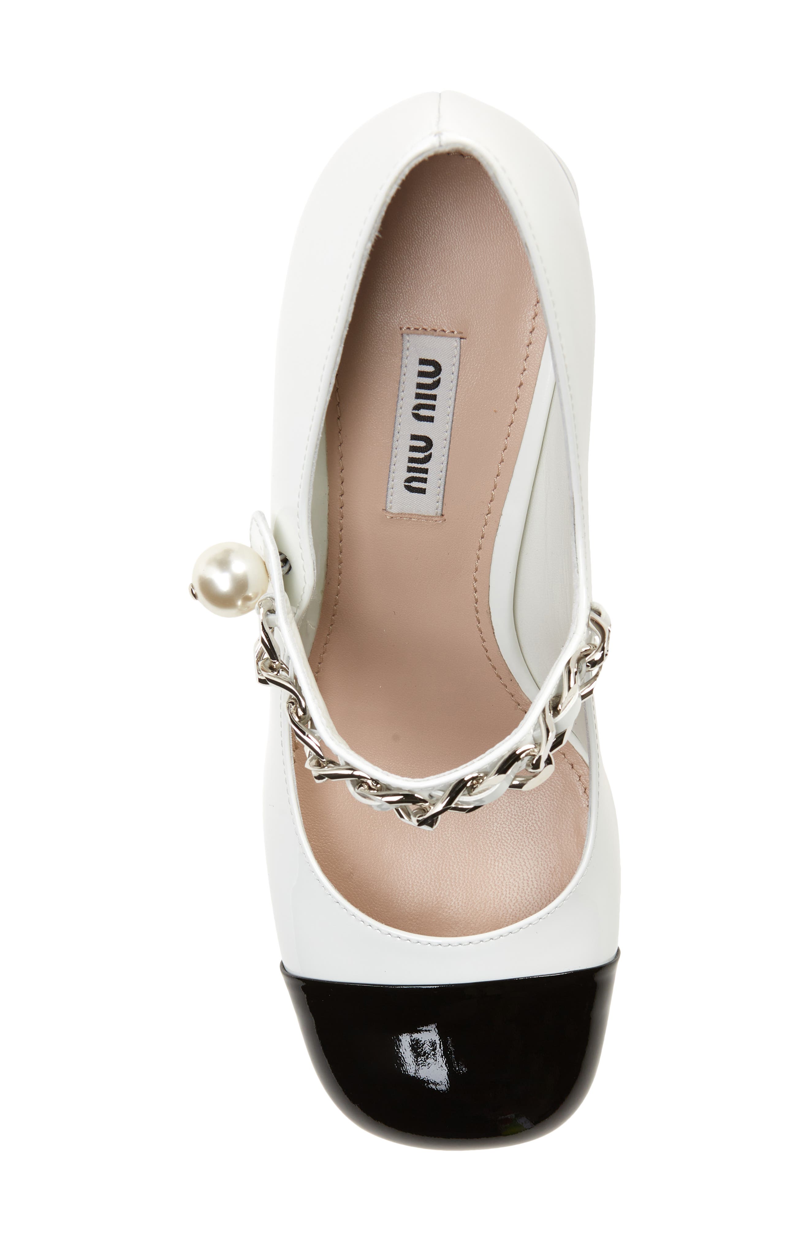 Miu Miu Chain Block Heel Mary Jane Pump, Alternate, color, 