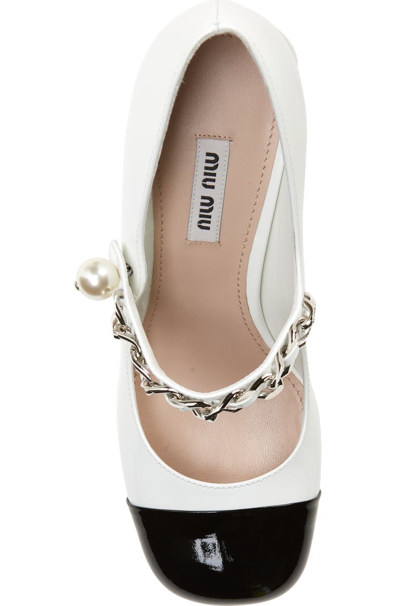 Miu Miu Chain Block Heel Mary Jane Pump, Alternate, color,