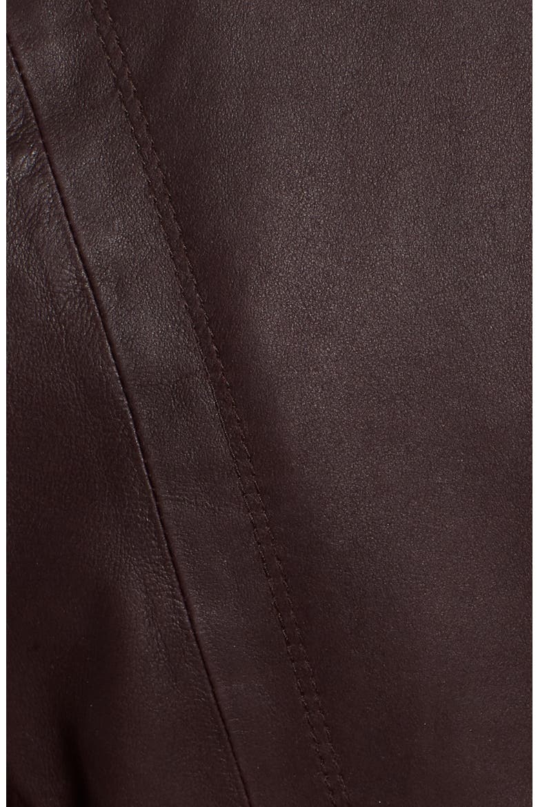 Felix Leather Moto Jacket with Knit Panels, Alternate, color, BURGUNDY